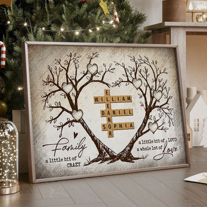 Family Heart Tree Crossword Puzzle, Captured In A Moment, Cherished For A Lifetime Personalized Poster