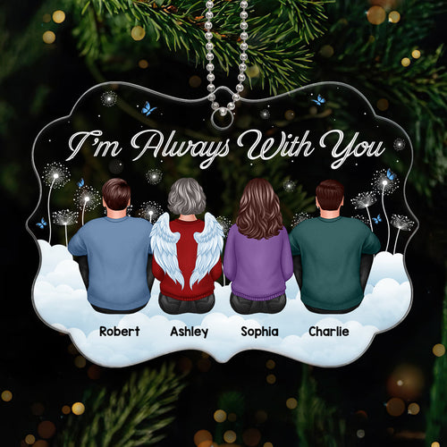 Always With You Memorial Dandelion Cloud Personalized Acrylic Ornament