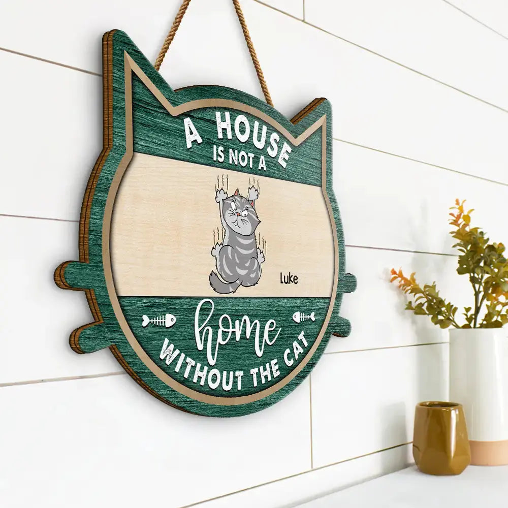 No Need To Knock We Know You Are Here Cat - Personalized Custom Shaped Wood Sign Wood Sign The Next Custom Gift