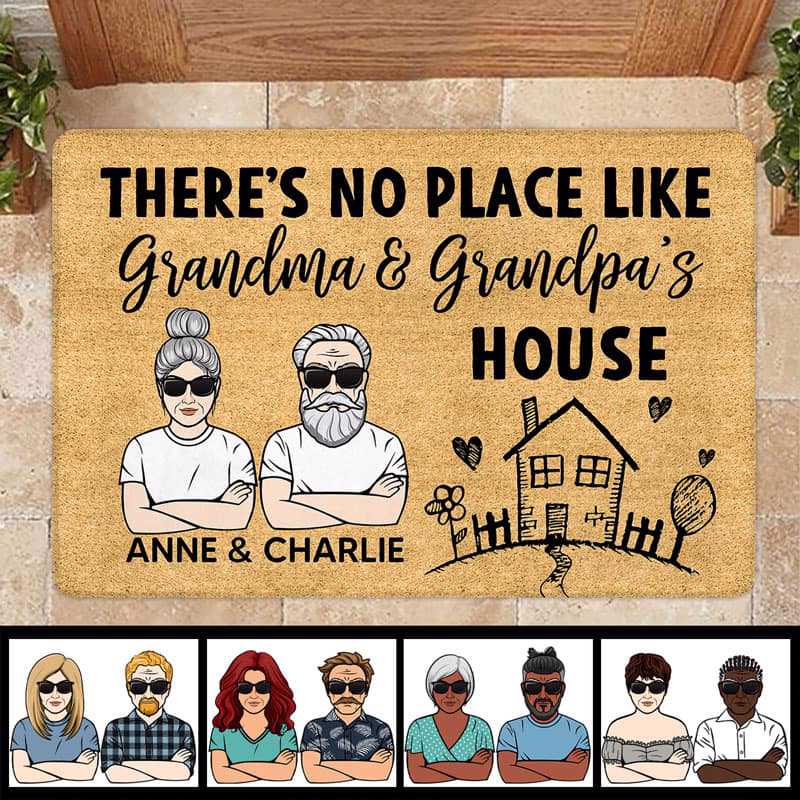 No Place Like Grandpa Grandma Personalized Doormat Doormat The Next Custom Gift