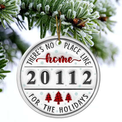 No Place Like Home Family - 3D Inflated Effect Printed Ornament, Personalized Circle Ceramic Ornament ornament The Next Custom Gift