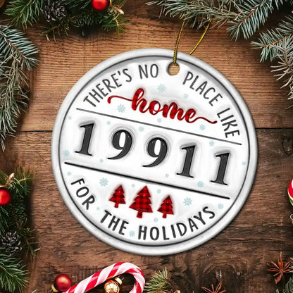 No Place Like Home Family - 3D Inflated Effect Printed Ornament, Personalized Circle Ceramic Ornament ornament The Next Custom Gift