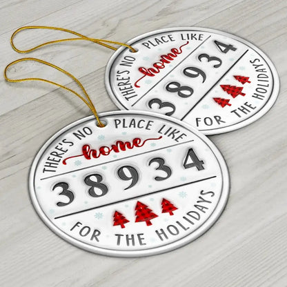 No Place Like Home Family - 3D Inflated Effect Printed Ornament, Personalized Circle Ceramic Ornament ornament The Next Custom Gift