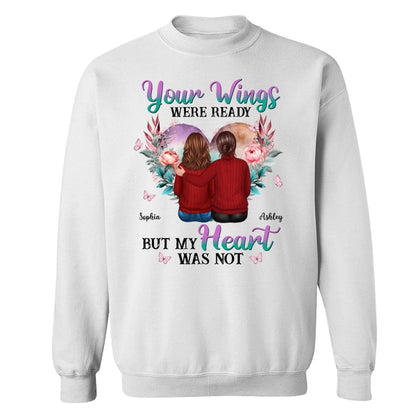 Your Wings Were Ready Heart Flowers Memorial Personalized Shirt