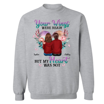 Your Wings Were Ready Heart Flowers Memorial Personalized Shirt