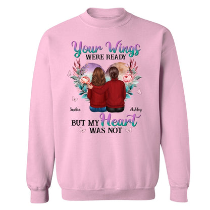 Your Wings Were Ready Heart Flowers Memorial Personalized Shirt