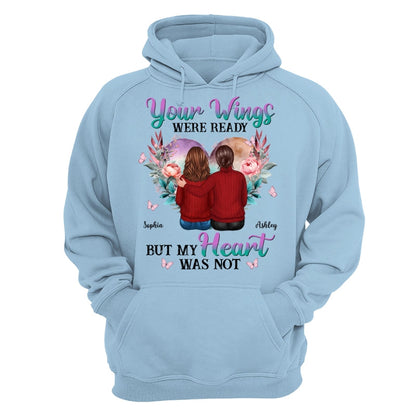 Your Wings Were Ready Heart Flowers Memorial Personalized Shirt