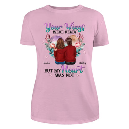 Your Wings Were Ready Heart Flowers Memorial Personalized Shirt