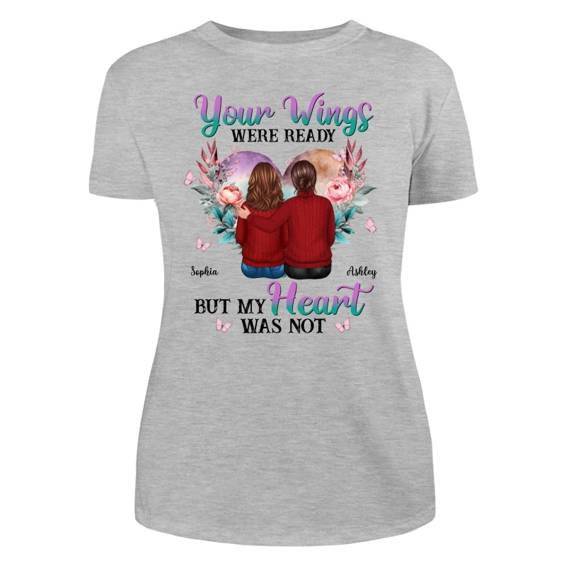 Your Wings Were Ready Heart Flowers Memorial Personalized Shirt