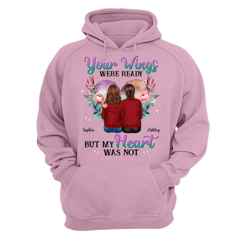 Your Wings Were Ready Heart Flowers Memorial Personalized Shirt