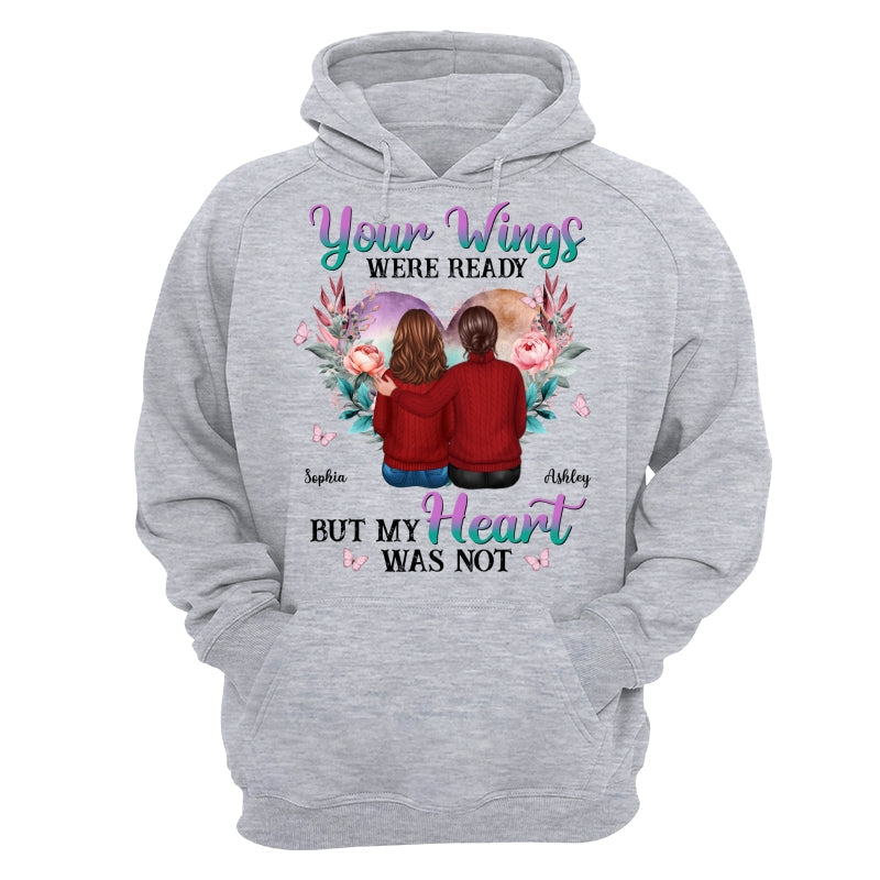 Your Wings Were Ready Heart Flowers Memorial Personalized Shirt