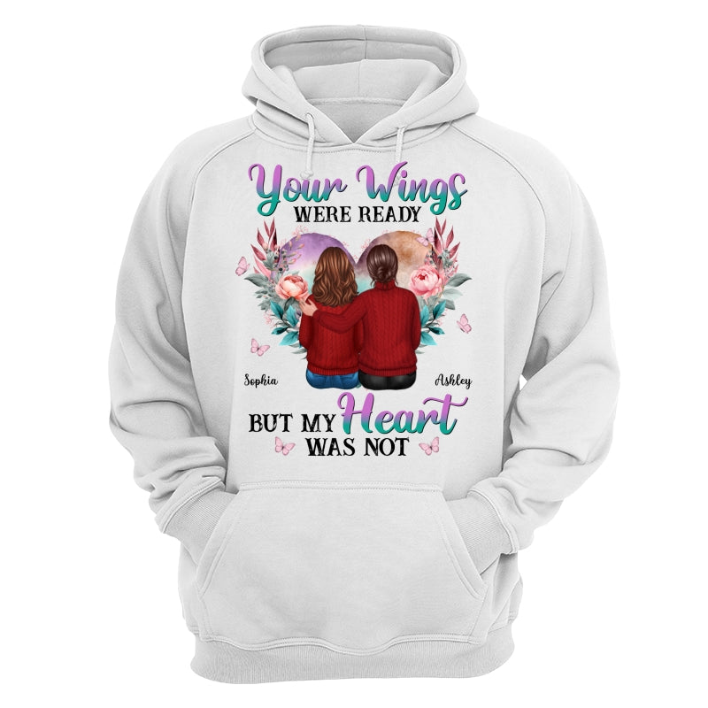 Your Wings Were Ready Heart Flowers Memorial Personalized Shirt