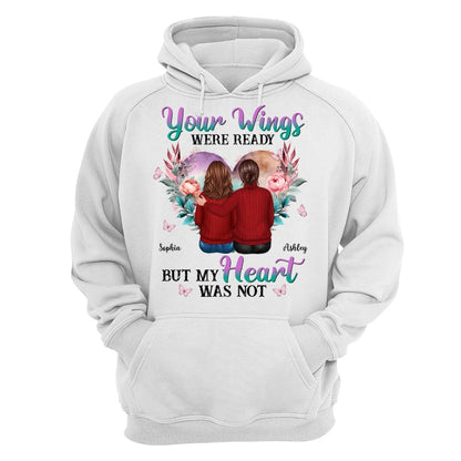 Your Wings Were Ready Heart Flowers Memorial Personalized Shirt