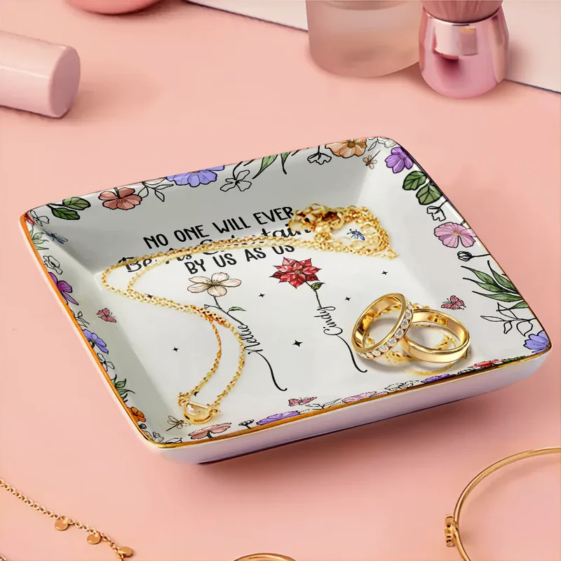 No One Will Ever Be As Entertained By Us As Us Bestie Birth Flower - Personalized Ring Dish