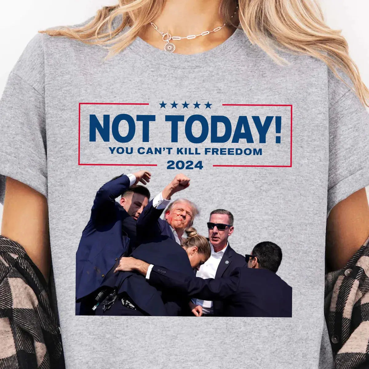 Not Today You Can't Kill Freedom | Trump Fight Shirt | Donald Trump Shirt Bright Shirts & Tops The Next Custom Gift