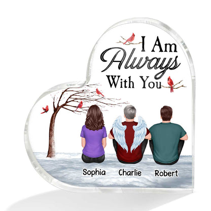 Dry Branch Cardinal Always With You Cardinal Whole Family Memorial Remembrance Gift Personalized Heart Acrylic Plaque