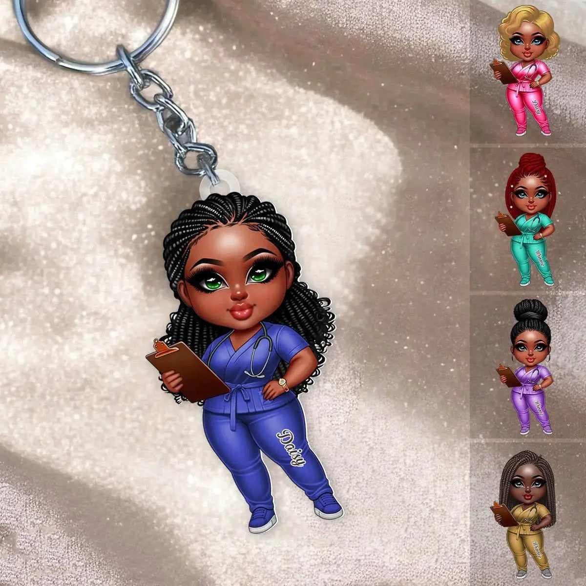 Nurse - Black Nurse - Personalized Acrylic Keychain Keychain The Next Custom Gift