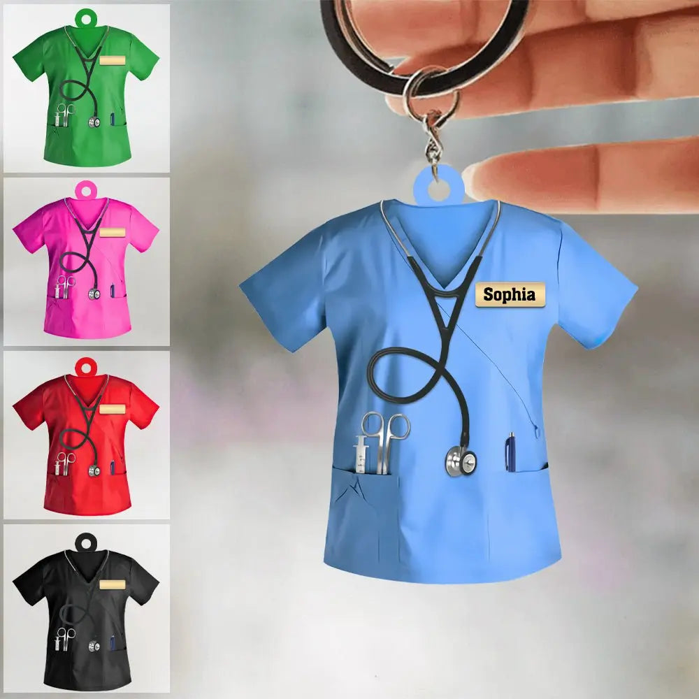 Nurse - Gift For Nurse - Personalized Nurse Uniform Keychain Keychain The Next Custom Gift