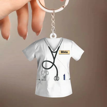 Nurse - Gift For Nurse - Personalized Nurse Uniform Keychain Keychain The Next Custom Gift