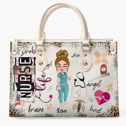 Nurse - Nurse Life - Personalized Leather Bag Leather Handbag The Next Custom Gift