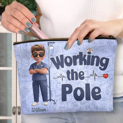 Nurse Working The Pole - Personalized Cosmetic Bag