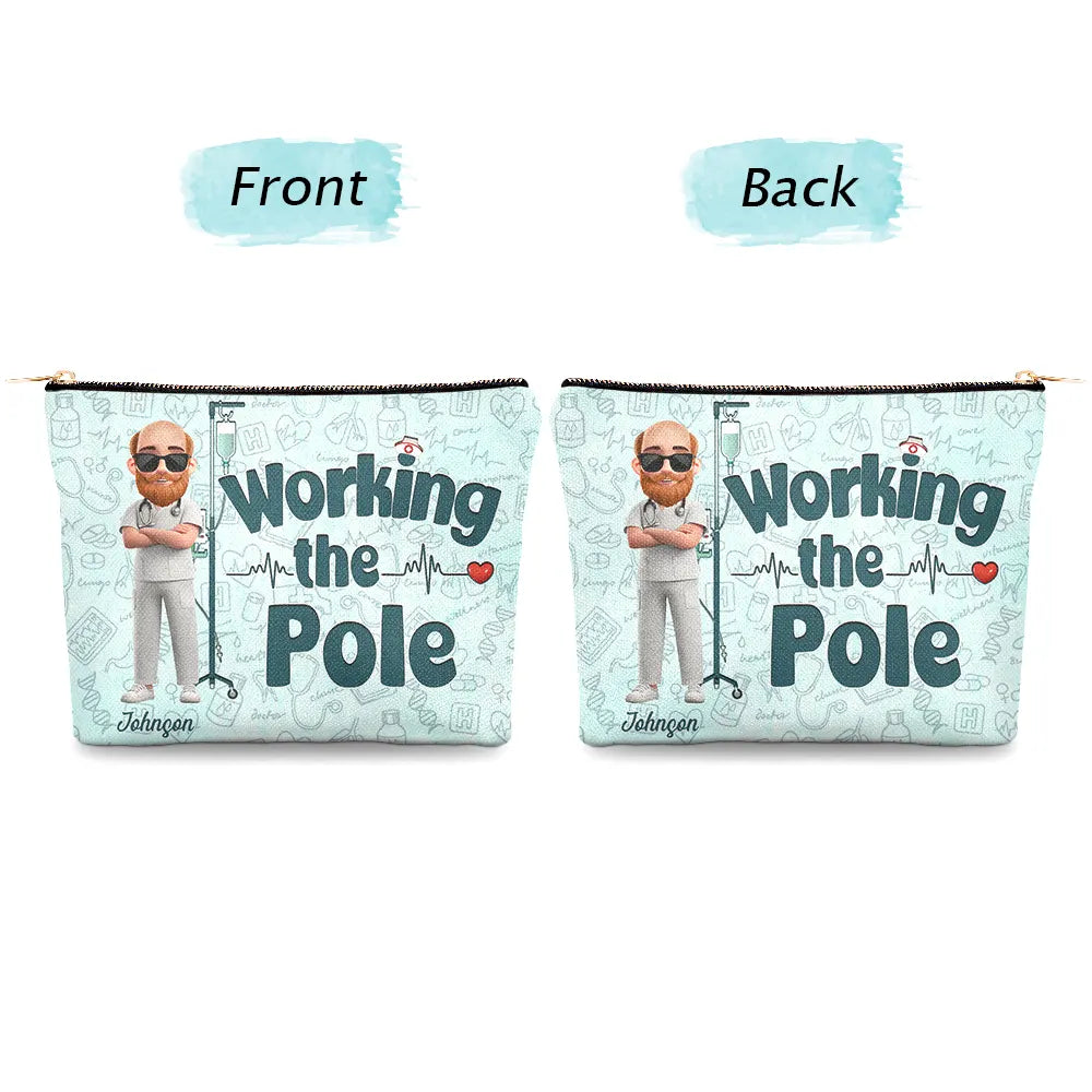 Nurse Working The Pole - Personalized Cosmetic Bag