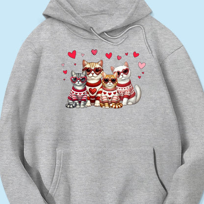 Valentine Cat Mom Personalized Shirt, Trendy Valentine Cat Lover Tee, Gift for Cat Moms Cat Dad