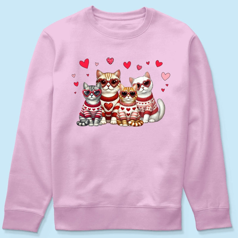 Valentine Cat Mom Personalized Shirt, Trendy Valentine Cat Lover Tee, Gift for Cat Moms Cat Dad