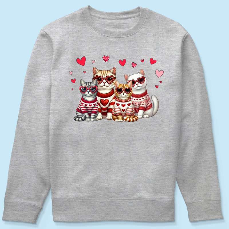 Valentine Cat Mom Personalized Shirt, Trendy Valentine Cat Lover Tee, Gift for Cat Moms Cat Dad