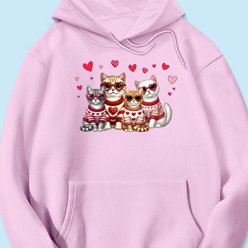 Valentine Cat Mom Personalized Shirt, Trendy Valentine Cat Lover Tee, Gift for Cat Moms Cat Dad