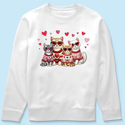 Valentine Cat Mom Personalized Shirt, Trendy Valentine Cat Lover Tee, Gift for Cat Moms Cat Dad