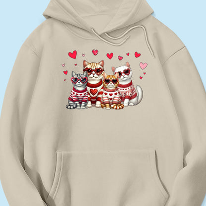 Valentine Cat Mom Personalized Shirt, Trendy Valentine Cat Lover Tee, Gift for Cat Moms Cat Dad