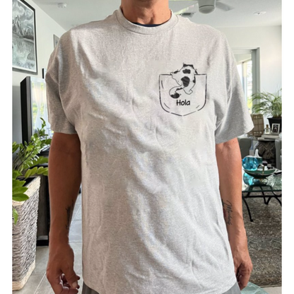 Cute Naughty Cat Climbing Pocket Personalized Shirt