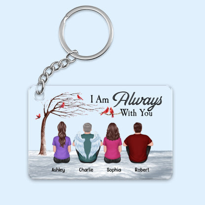 Dry Branch Cardinal Always With You Cardinal Whole Family Memorial Remembrance Gift Personalized Acrylic Keychain
