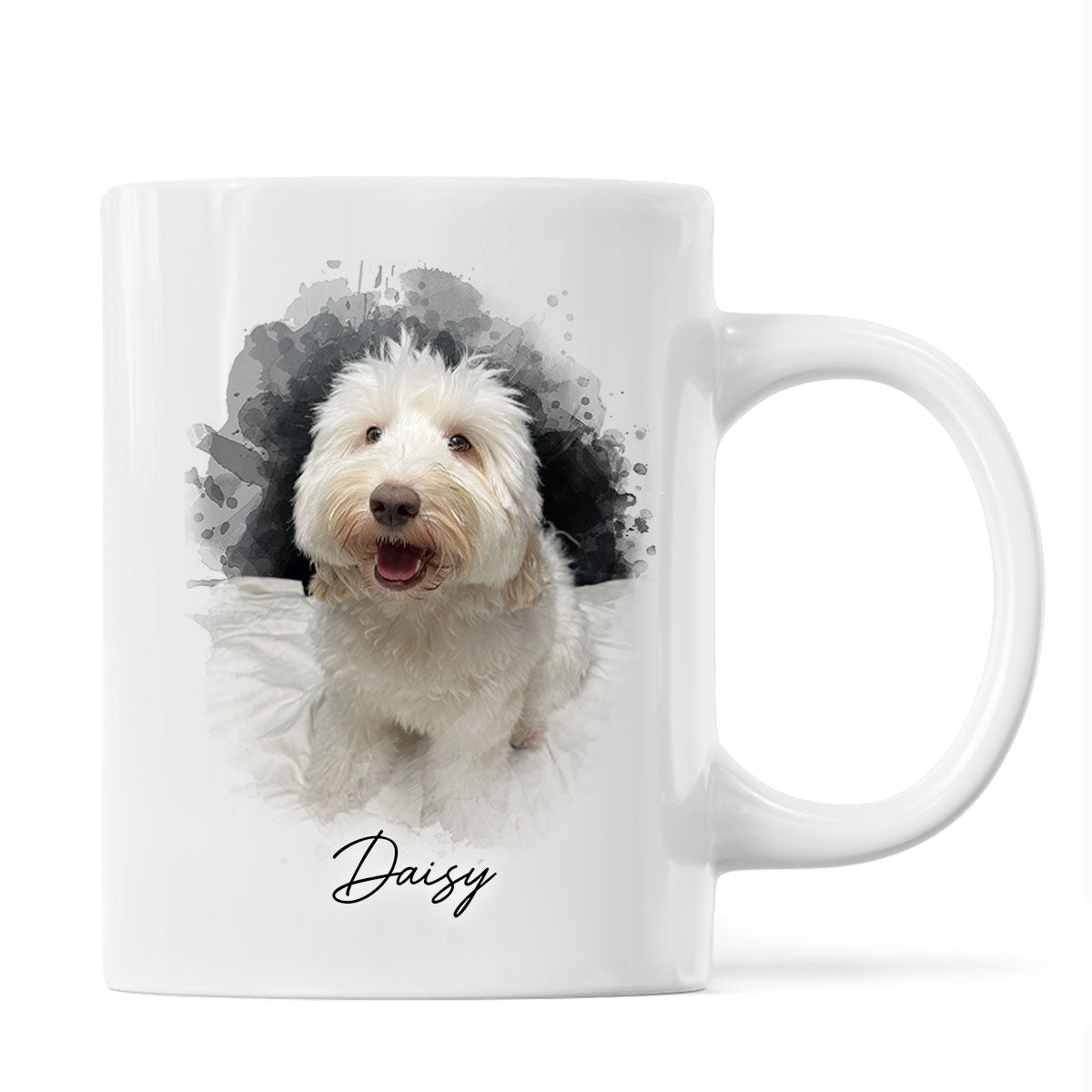 Watercolor Pet Portrait Using Photo Personalized Mug, Unique Gift For Pet Owners, Thoughtful Pet Memorial Gift