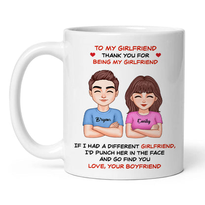 Thank You For Being My Girlfriend Boyfriend Husband Wife Funny Personalized Mug