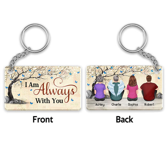 Cardinal Blossom Tree Old Paper Family Memorial Remembrance Sympathy Keepsake Personalized Acrylic Keychain