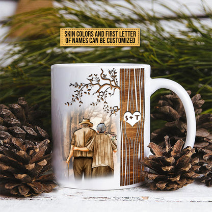 Old Couple Never Stops Growing Custom Mug, Gifts For Wedding, Anniversary, Birthday, Grandparents' Day Gift