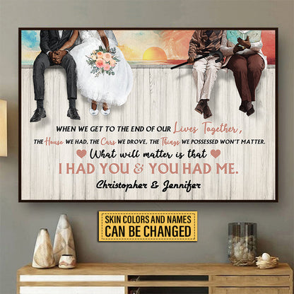 Old Couple Get To The End Custom Poster, Gifts For Wedding, Anniversary, Birthday, Grandparents' Day Gift