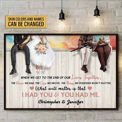 Old Couple Get To The End Custom Poster, Gifts For Wedding, Anniversary, Birthday, Grandparents' Day Gift