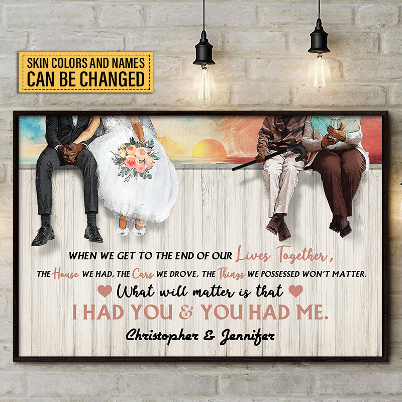 Old Couple Get To The End Custom Poster, Gifts For Wedding, Anniversary, Birthday, Grandparents' Day Gift
