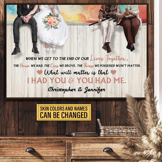Old Couple Get To The End Custom Poster, Gifts For Wedding, Anniversary, Birthday, Grandparents' Day Gift