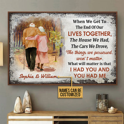 Old Couple When We Get The End Custom Poster, Anniversary, Wall Pictures, Wall Art, Wall Decor