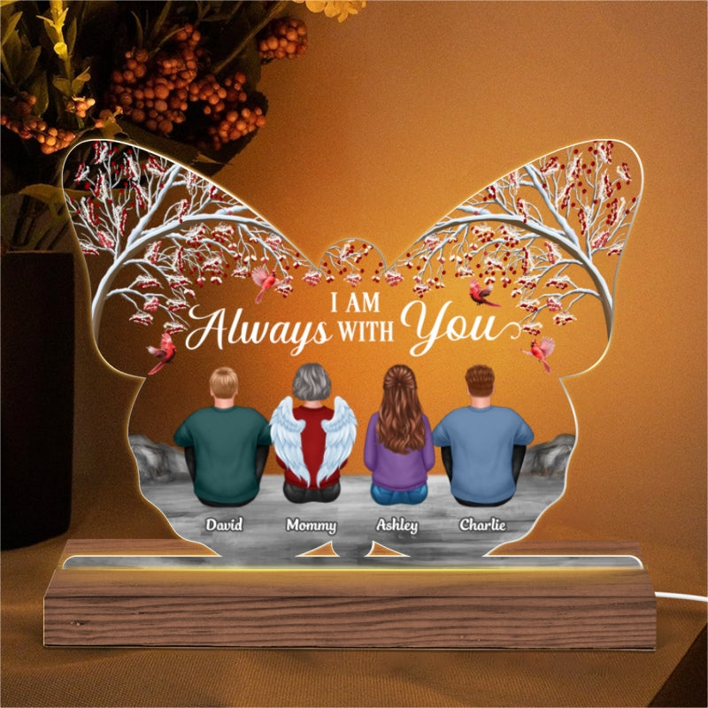 Berry Tree Memorial Family Butterfly Shaped Personalized Custom Shape LED Night Light
