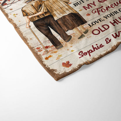 Our Home Ain't No Castle Family Old Couple Husband Wife Fall Leaves - Couple Gift - Personalized Custom Blanket