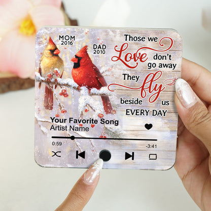 Cardinals Blossom Tree Dad Mom Memorial Personalized Music Fridge Magnet