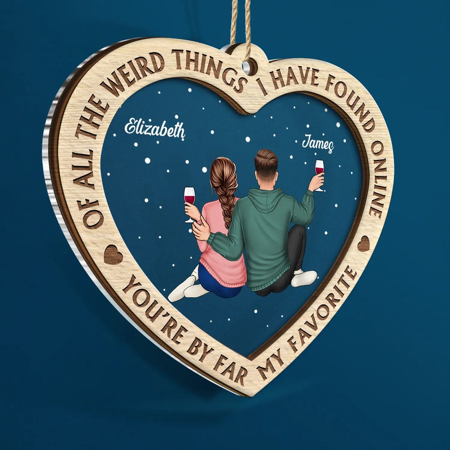 Of All The Weird Things - Christmas Gift For Couples, Husband, Wife - Personalized 2-Layered Mix Ornament ornament The Next Custom Gift