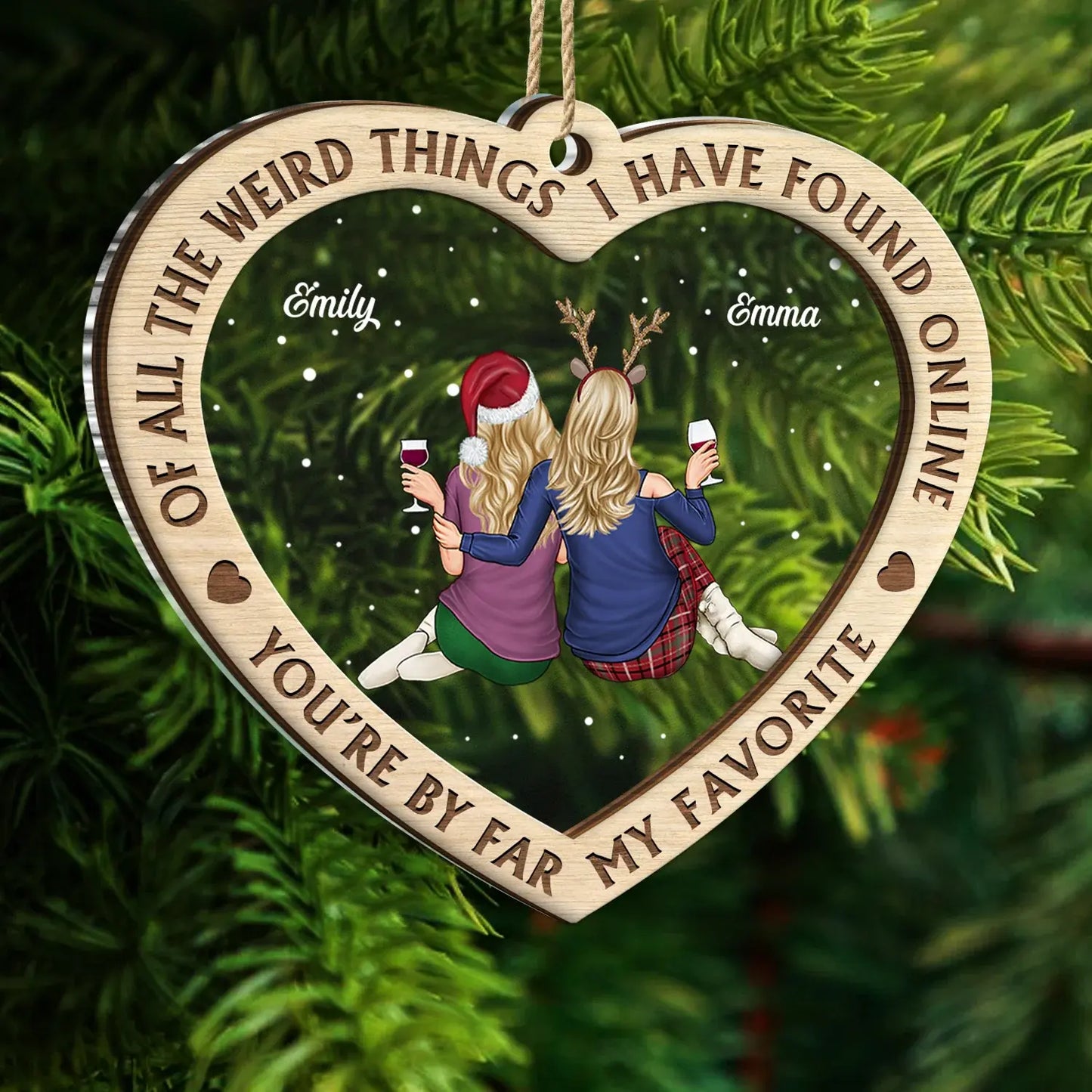 Of All The Weird Things - Christmas Gift For Couples, Husband, Wife - Personalized 2-Layered Mix Ornament ornament The Next Custom Gift