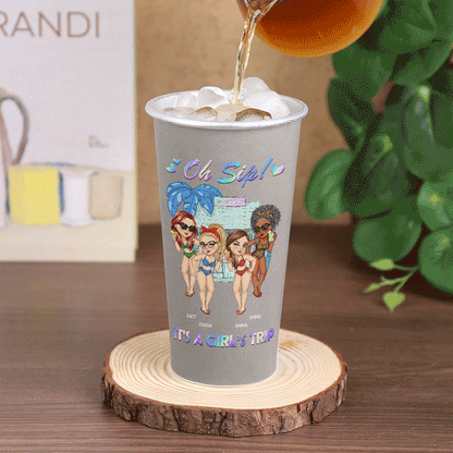 Oh Sip! It's A Girls' Trip Summer - Personalized Aluminum Color Changing Cup