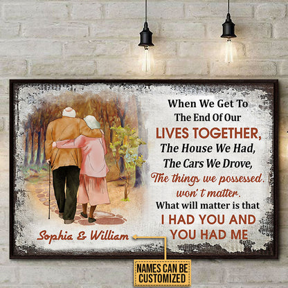 Old Couple When We Get The End Custom Poster, Anniversary, Wall Pictures, Wall Art, Wall Decor